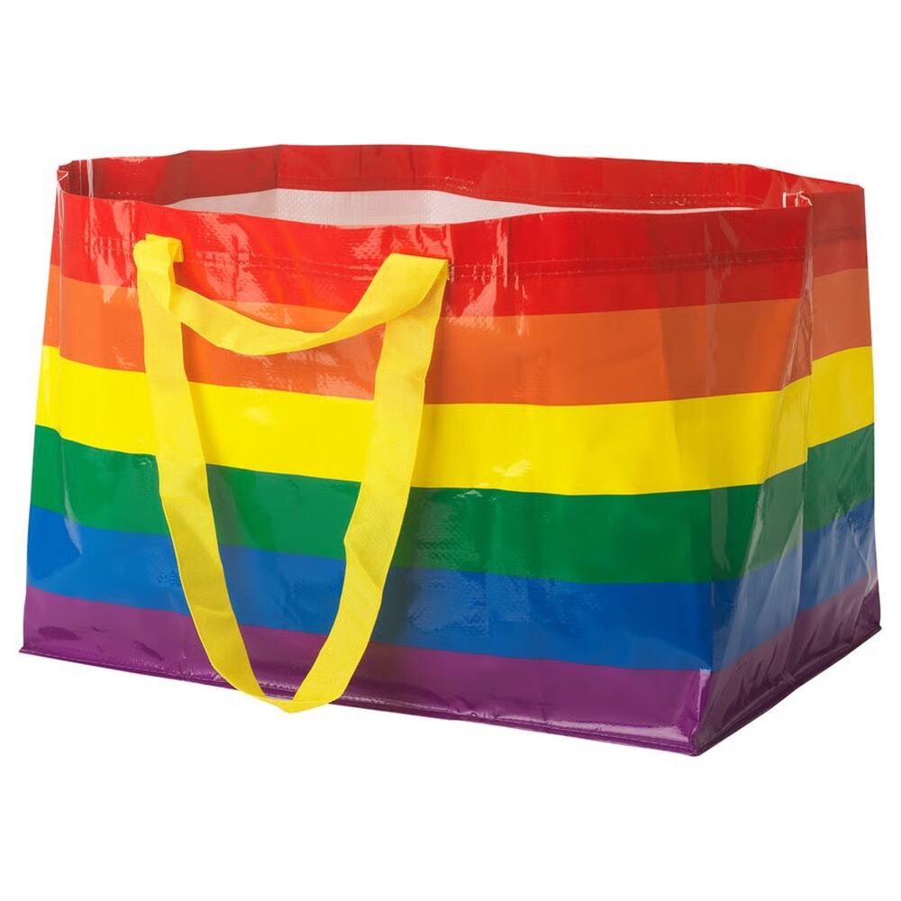 Set of 2 IKEA Storstomma Large Tote Bag Rainbow Reusable Storage Pride LGBTQ NWT - Picture 2 of 13